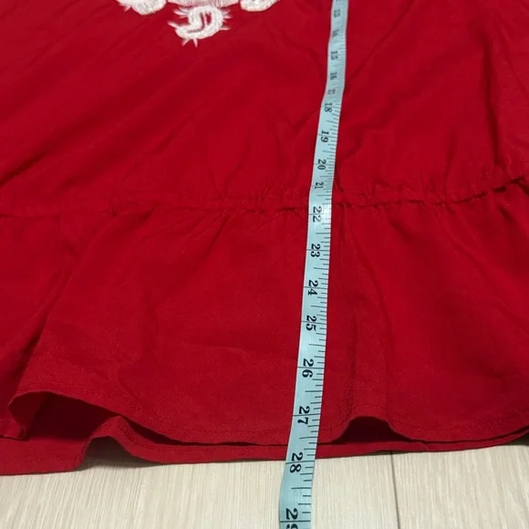 3/$10 Chico's Red Tunic with White Embroidery - Picture 4 of 7